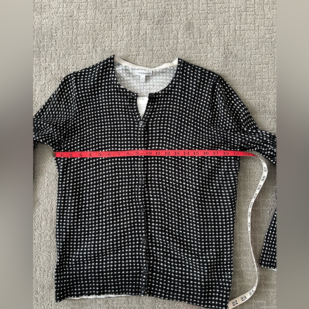 NWT Croft & Barrow Black White Women's Cardigan Sweater Button Down Geometric L - Picture 6 of 15